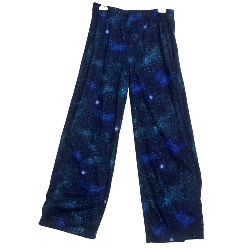 Lands’ End Kids Galaxy Pajama Pants L 14-16 Blue Space Stars Sleep Lounge